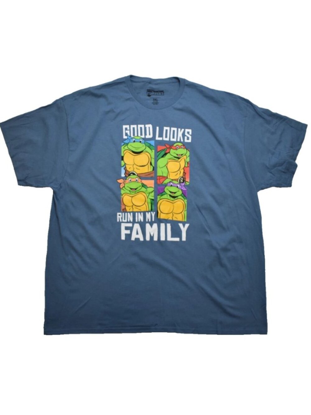 Teenage Mutant Ninja Turtles Mens Good Run In My Family Blue Shirt New L, 3XL